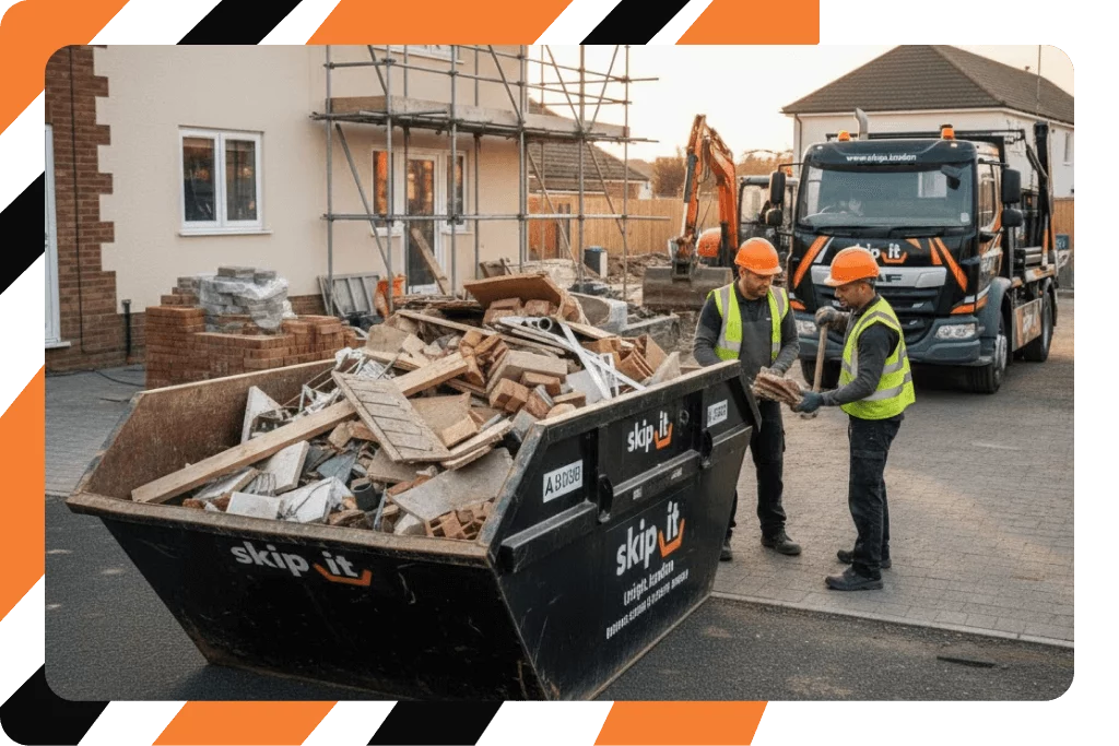 4-1 Large 10 yard skip for house refurbishment in london