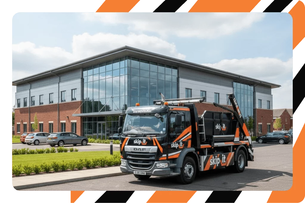 Large commercial skip at construction site